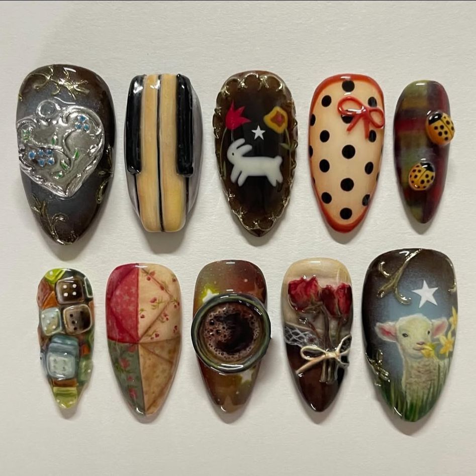 24 Buah Kuku Palsu Gaya Pedesa - Resin Art Ocean ulasan dan harga