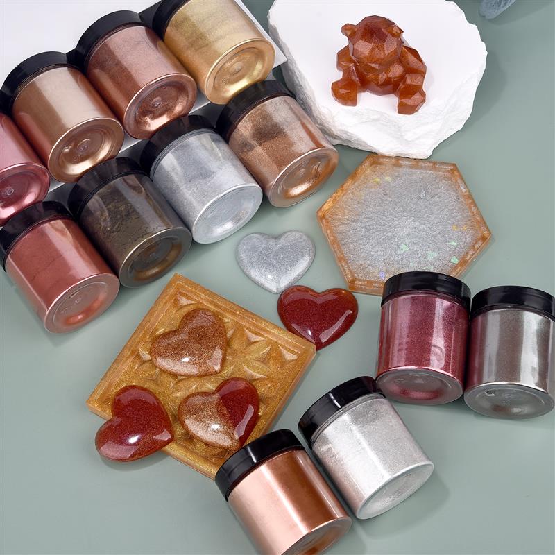 50g kilau logam emas perak war - Resin Art Letters ulasan dan harga